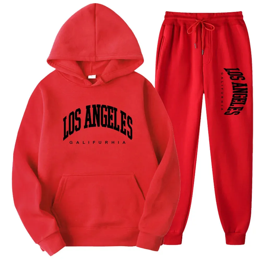 2-Piece LOS ANGELES Men/Women Hoodie & Pants Set