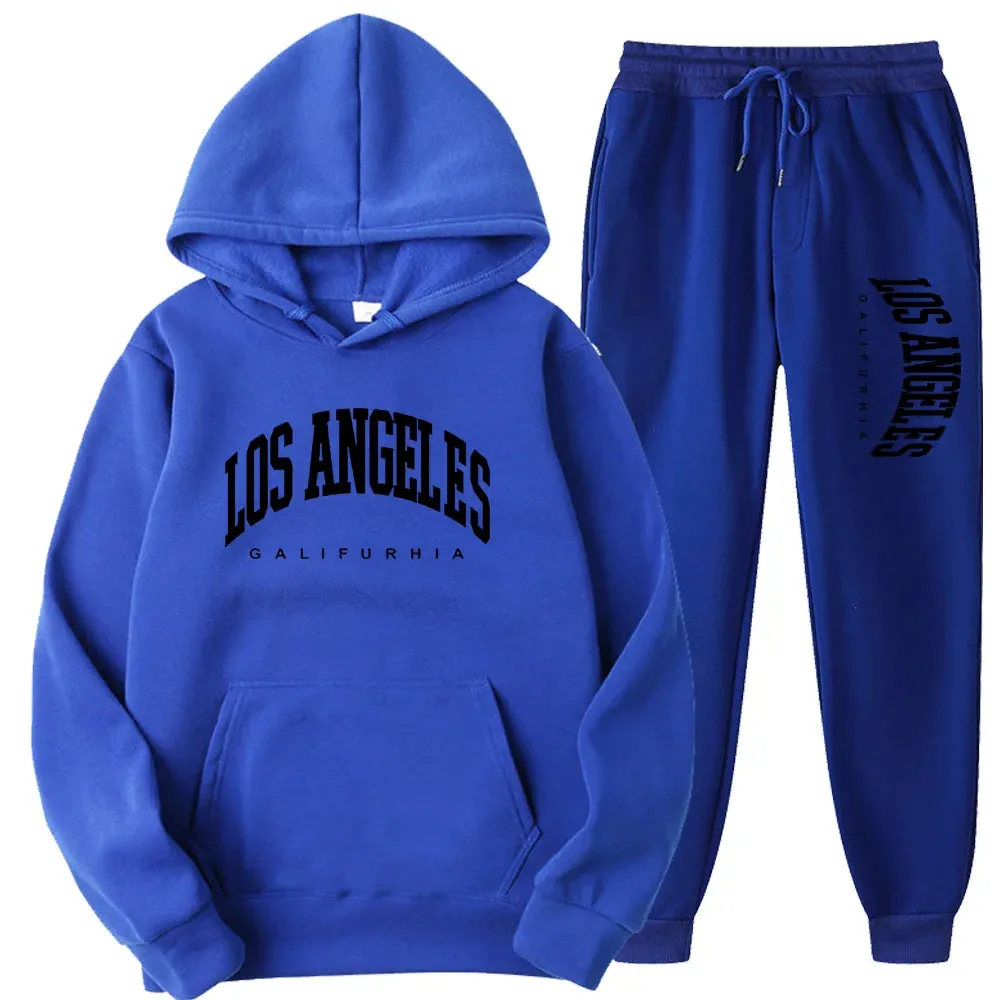2-Piece LOS ANGELES Men/Women Hoodie & Pants Set