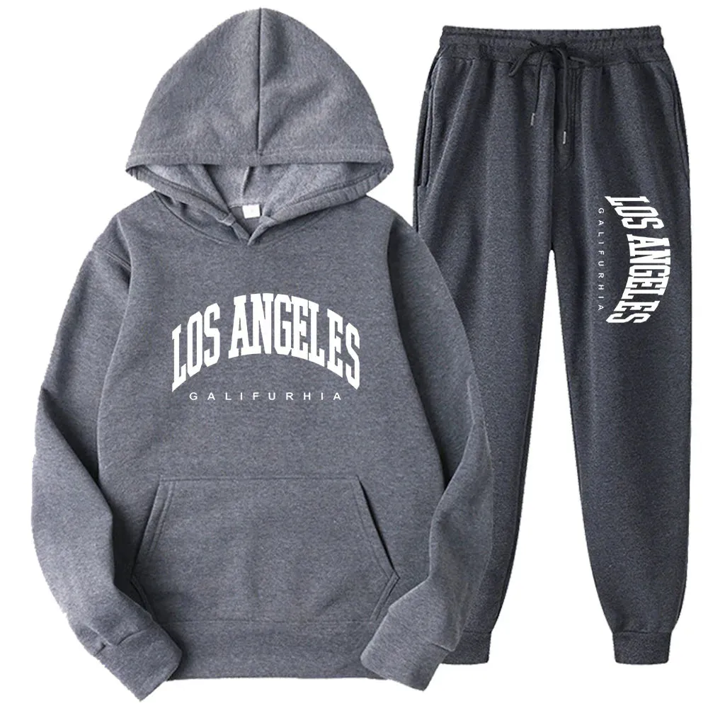 2-Piece LOS ANGELES Men/Women Hoodie & Pants Set