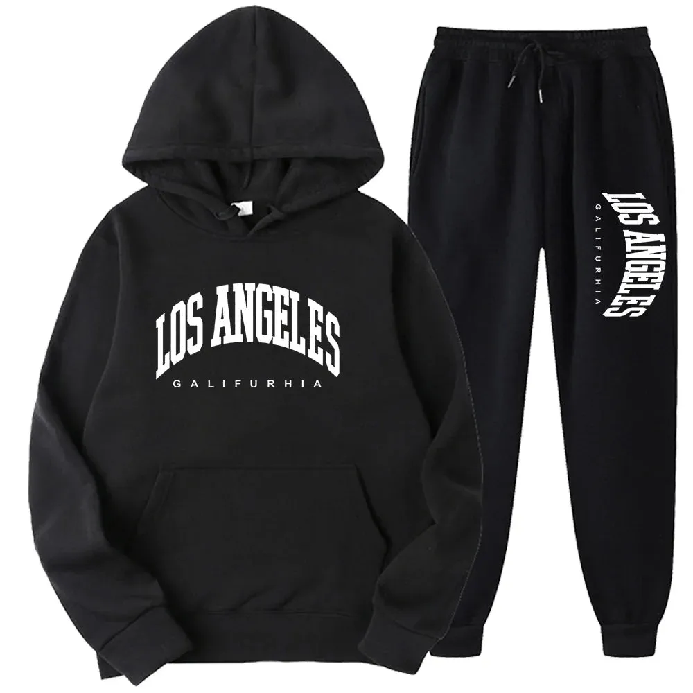 2-Piece LOS ANGELES Men/Women Hoodie & Pants Set