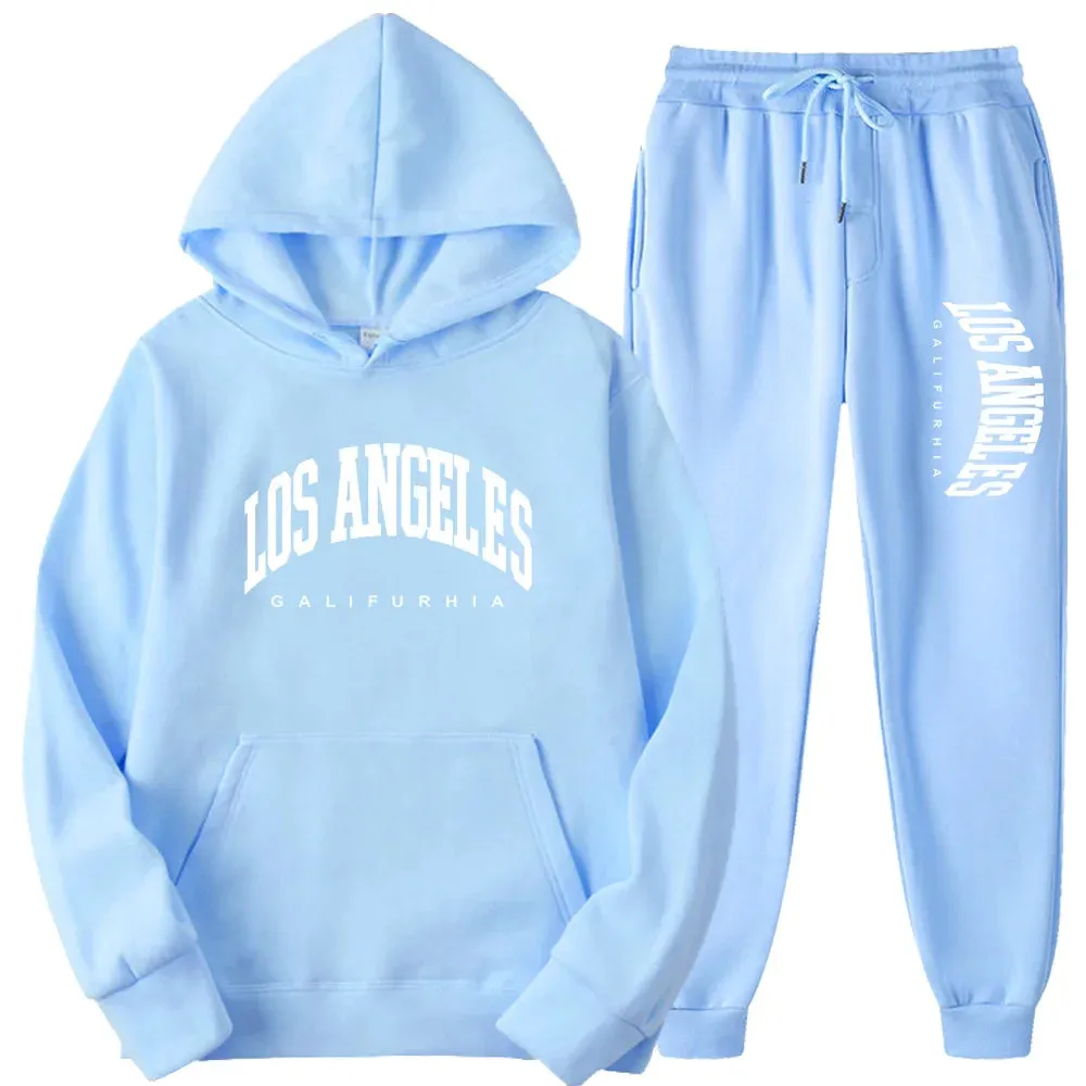 2-Piece LOS ANGELES Men/Women Hoodie & Pants Set