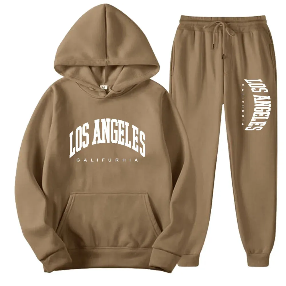 2-Piece LOS ANGELES Men/Women Hoodie & Pants Set