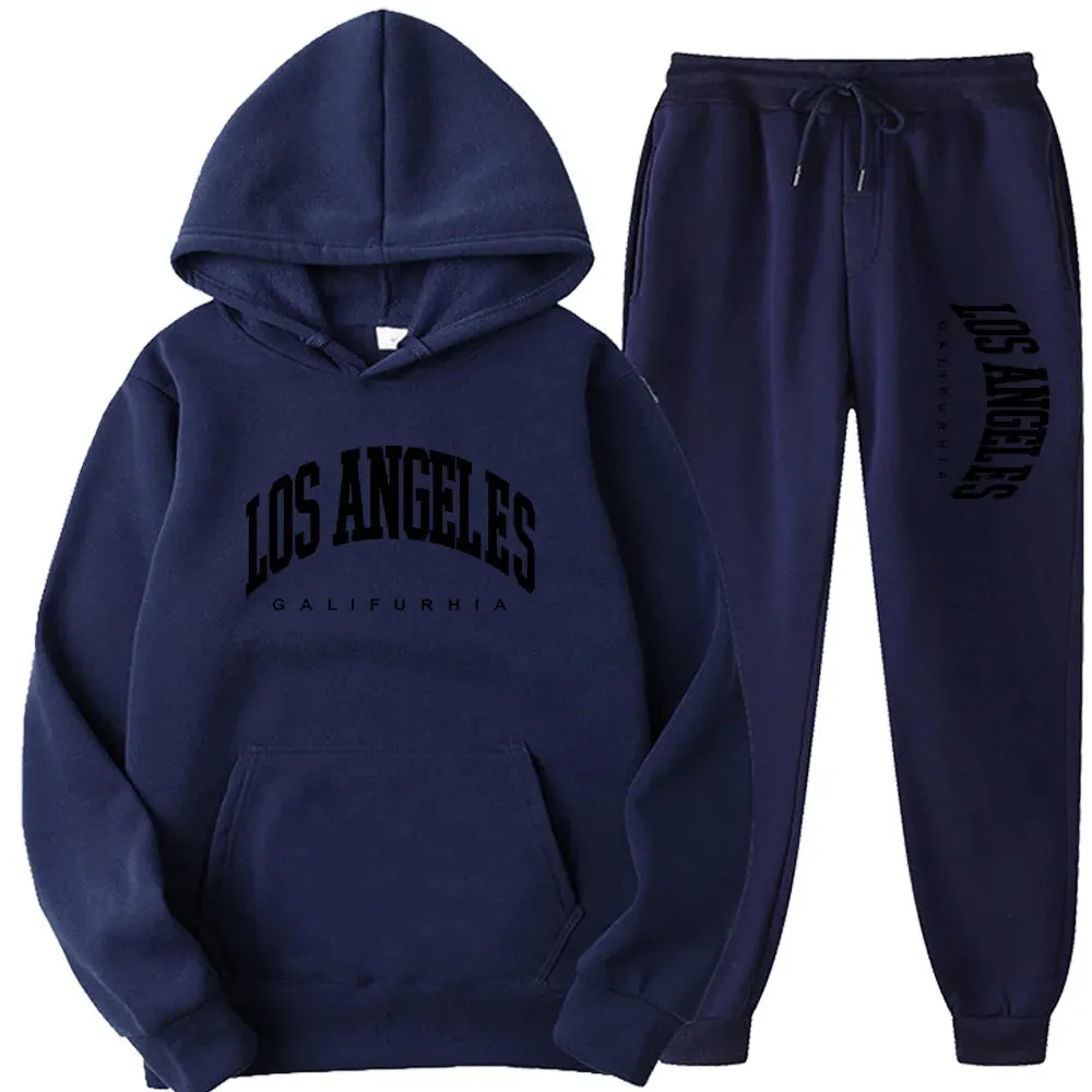 2-Piece LOS ANGELES Men/Women Hoodie & Pants Set