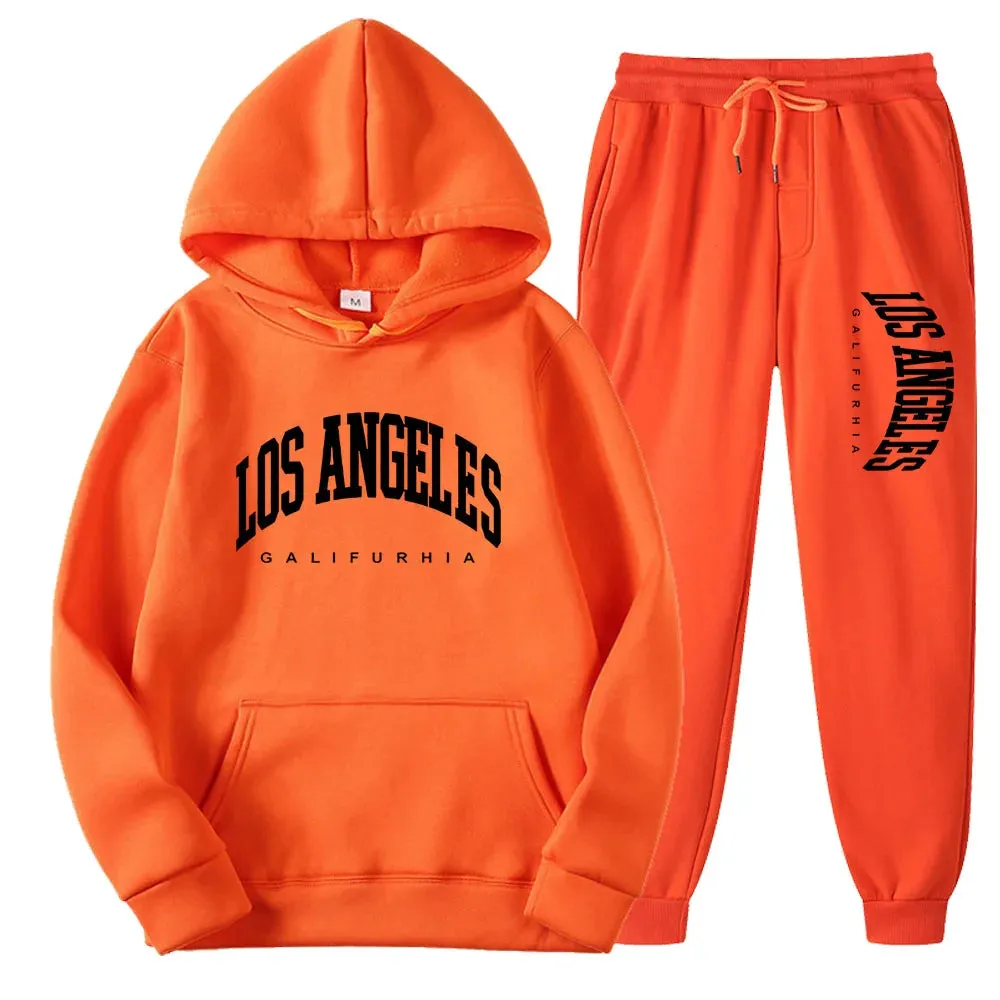 2-Piece LOS ANGELES Men/Women Hoodie & Pants Set