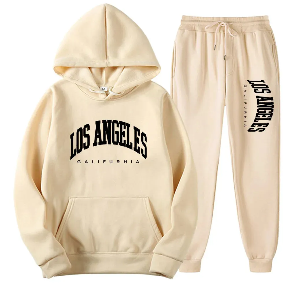 2-Piece LOS ANGELES Men/Women Hoodie & Pants Set