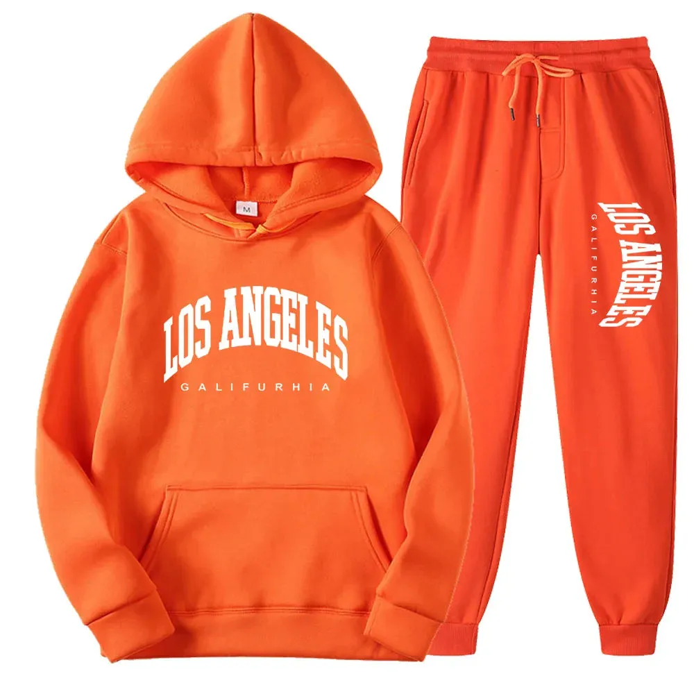 2-Piece LOS ANGELES Men/Women Hoodie & Pants Set
