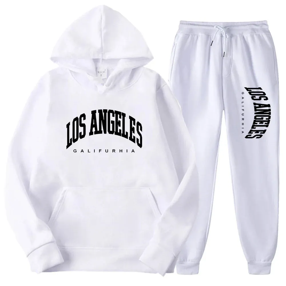 2-Piece LOS ANGELES Men/Women Hoodie & Pants Set