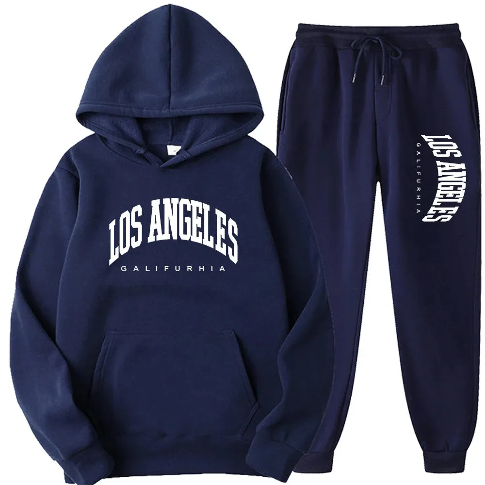2-Piece LOS ANGELES Men/Women Hoodie & Pants Set