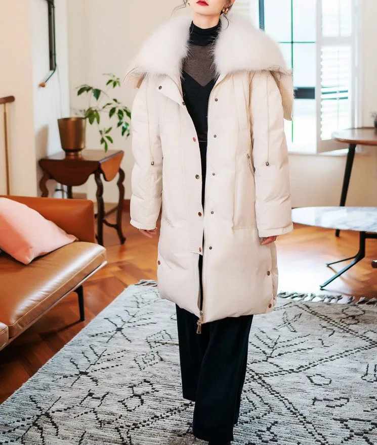8GIRLS DESIGN FAUX FUR COLLAR LONGLINE PUFFER COAT