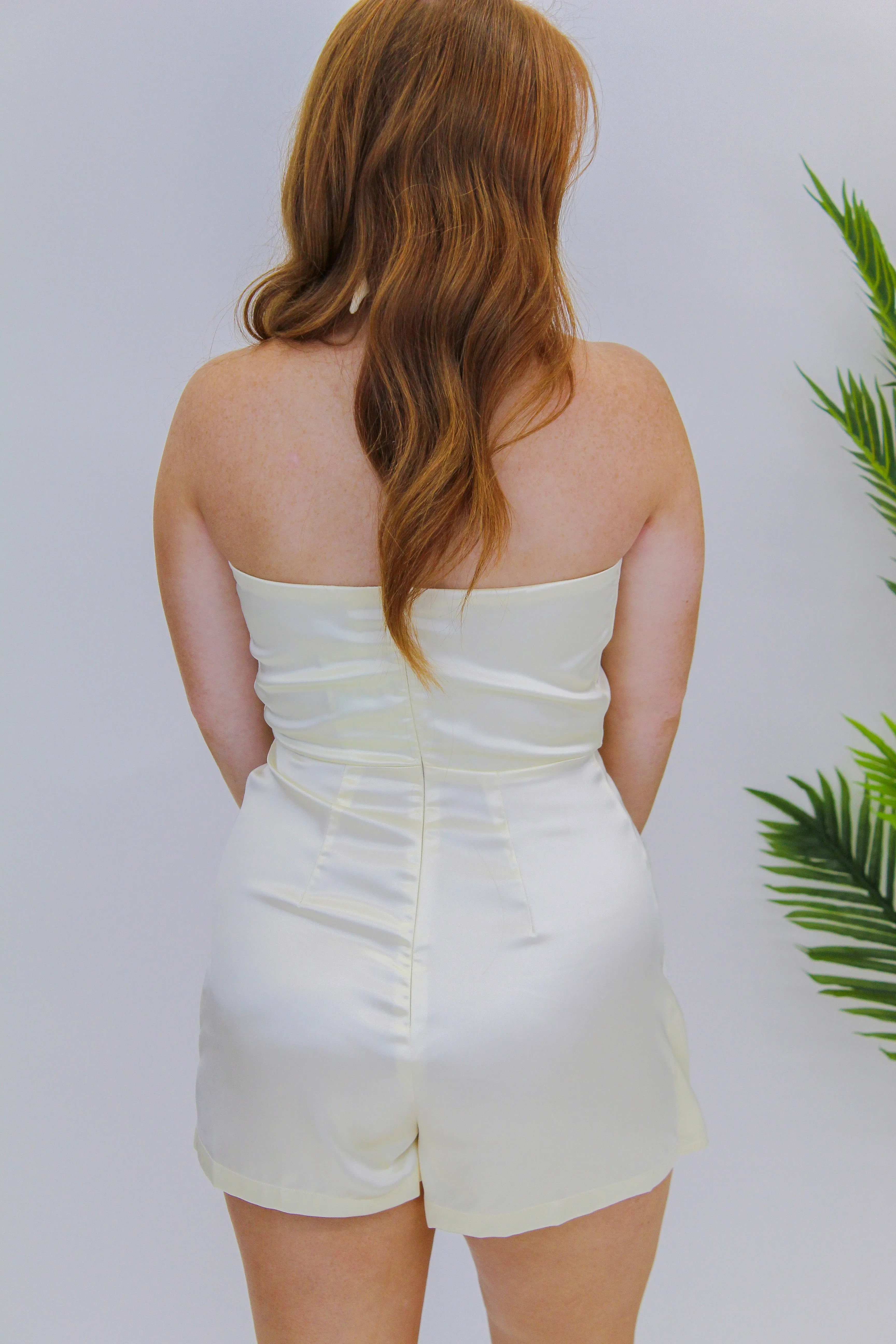 Almost Love Halter Romper- Champagne