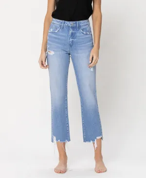 Angie - High Rise Rigid Crop Straight Jeans