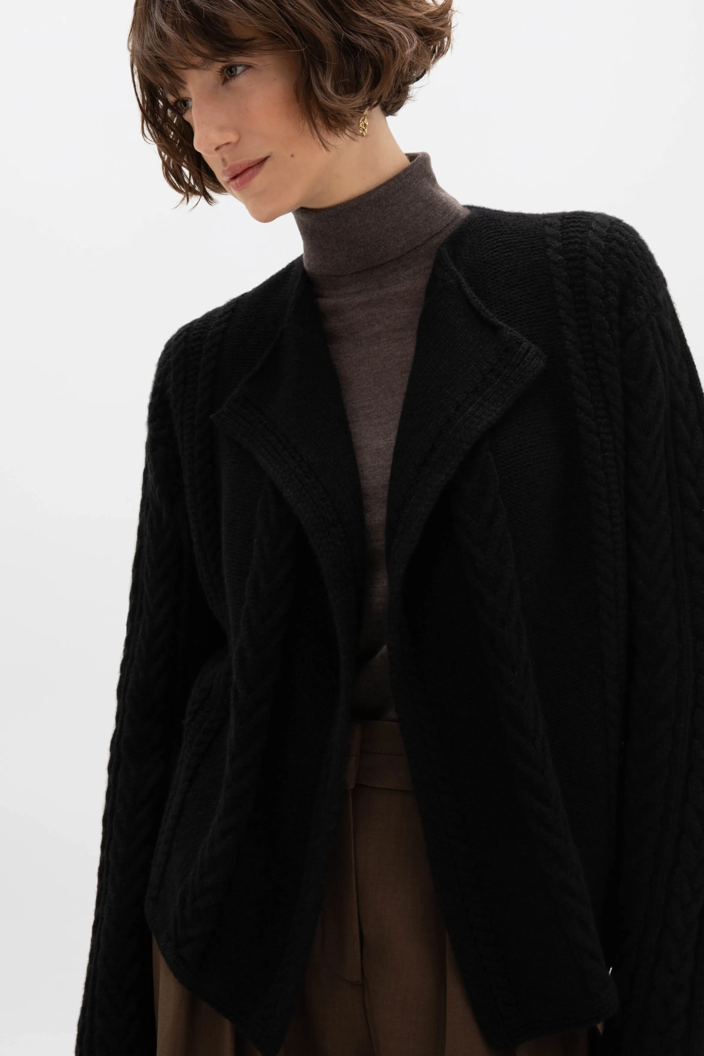 Ash Aran Cable Cashmere Waterfall Cardigan