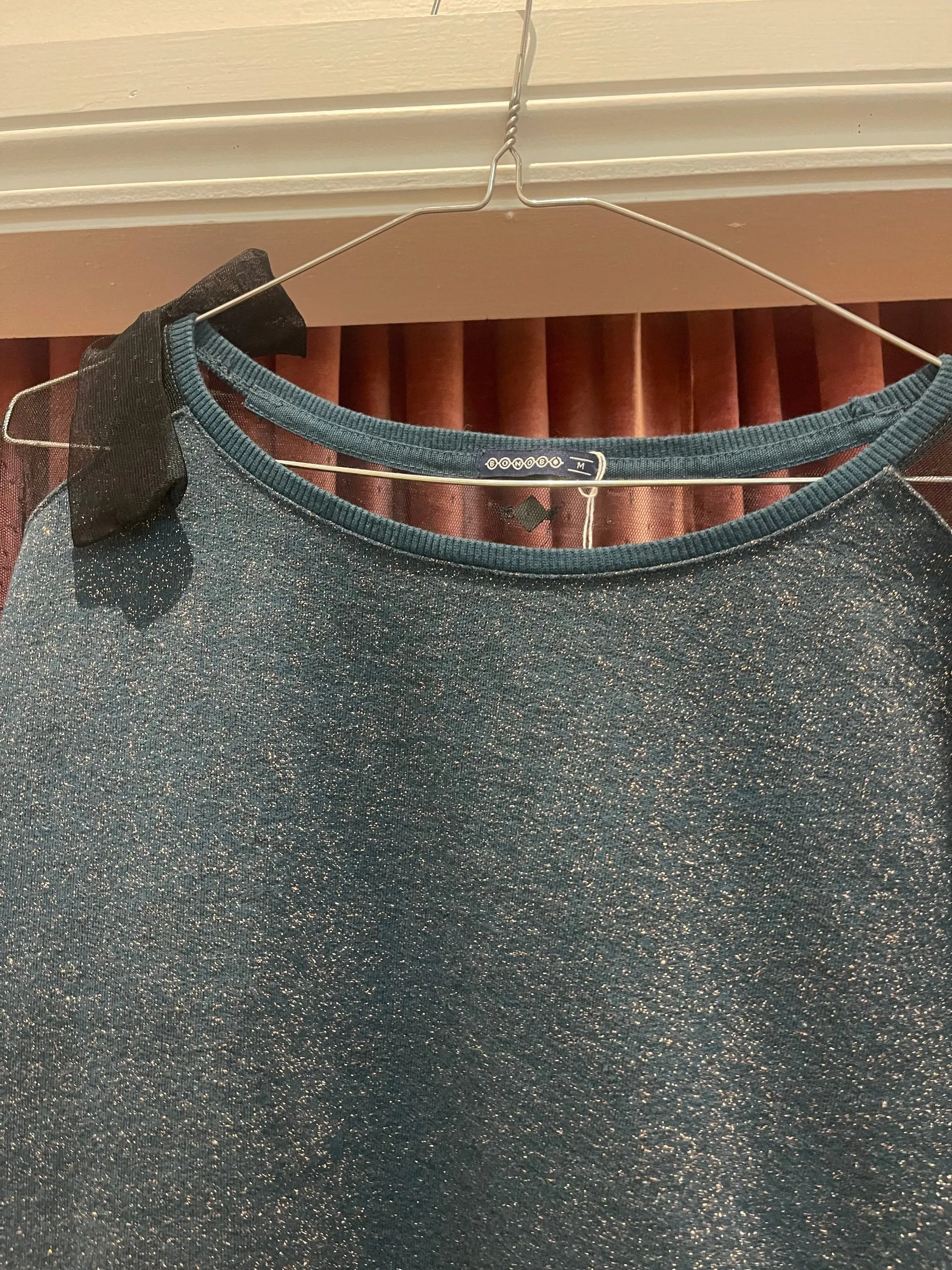 Bonobo Green Black Lurex jumper