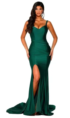Fashioned Green Evening Dress