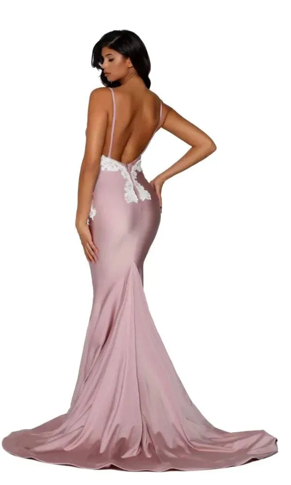 Filmy Pink Evening Dress