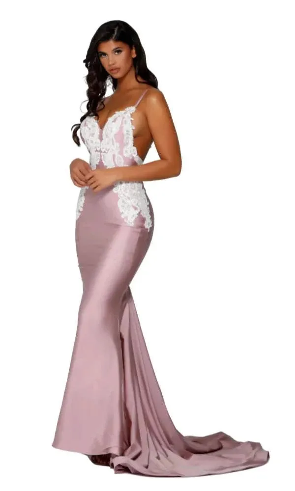 Filmy Pink Evening Dress