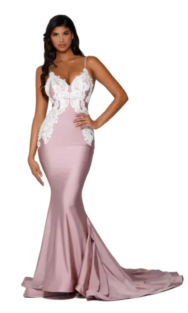 Filmy Pink Evening Dress