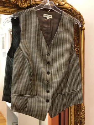 Gerard Darel Brown Gingham Waistcoat