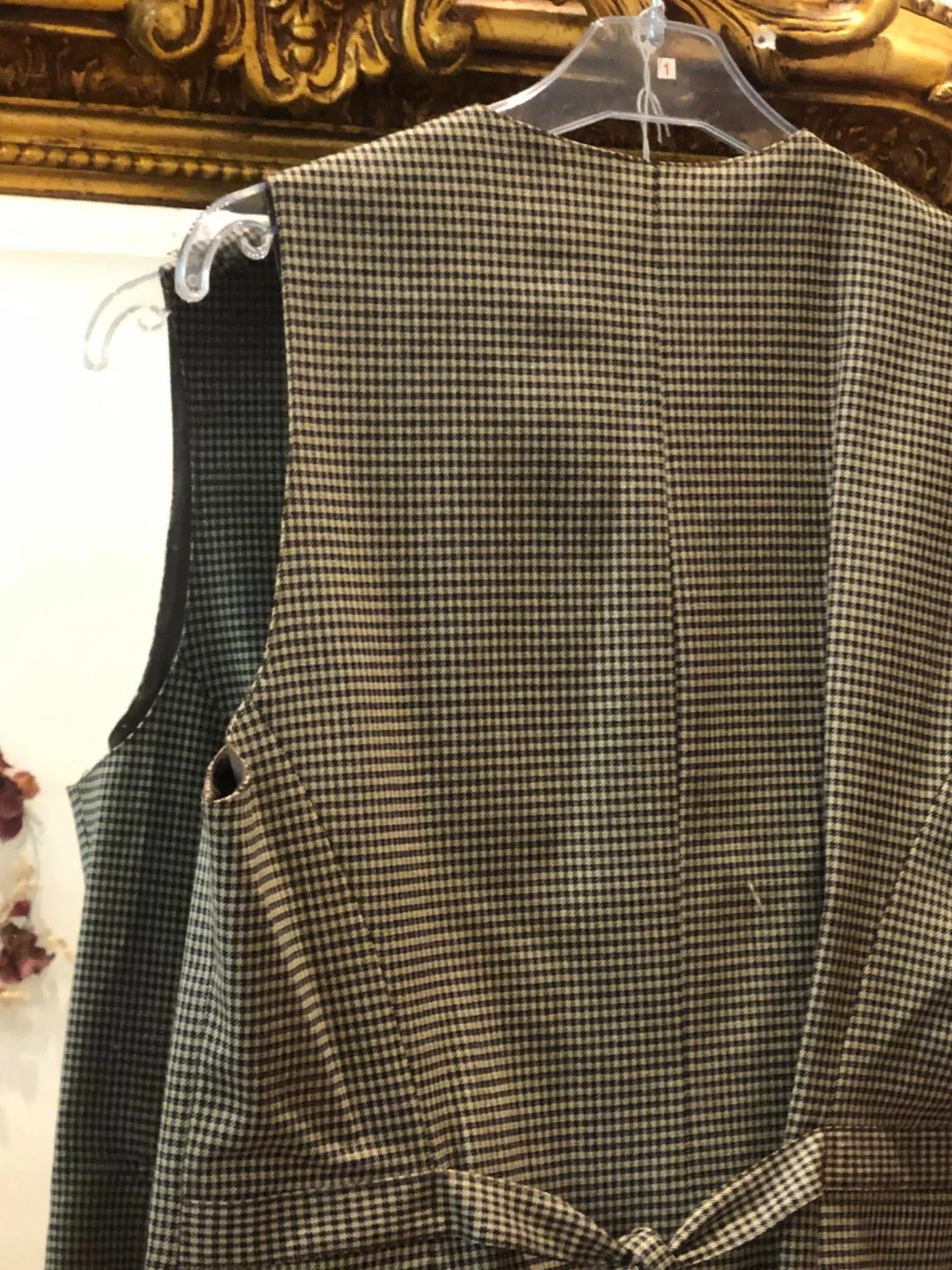 Gerard Darel Brown Gingham Waistcoat