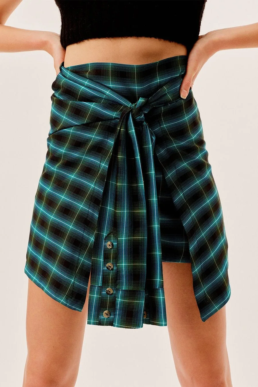 Gwen Wrap Skirt in Green