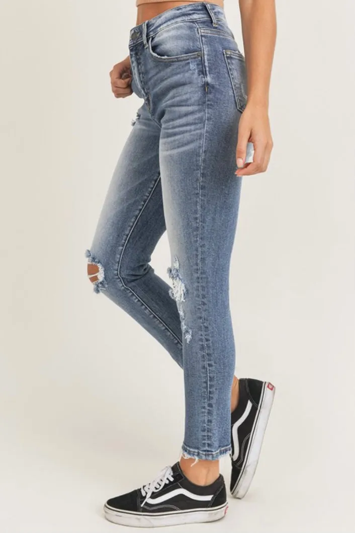 High Rise Vintage Washed Skinny Jeans