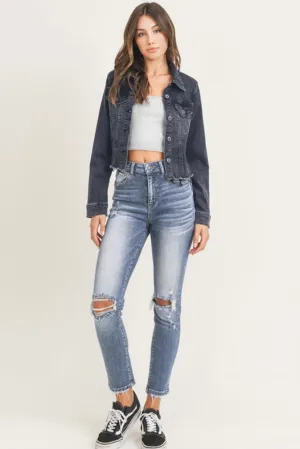 High Rise Vintage Washed Skinny Jeans