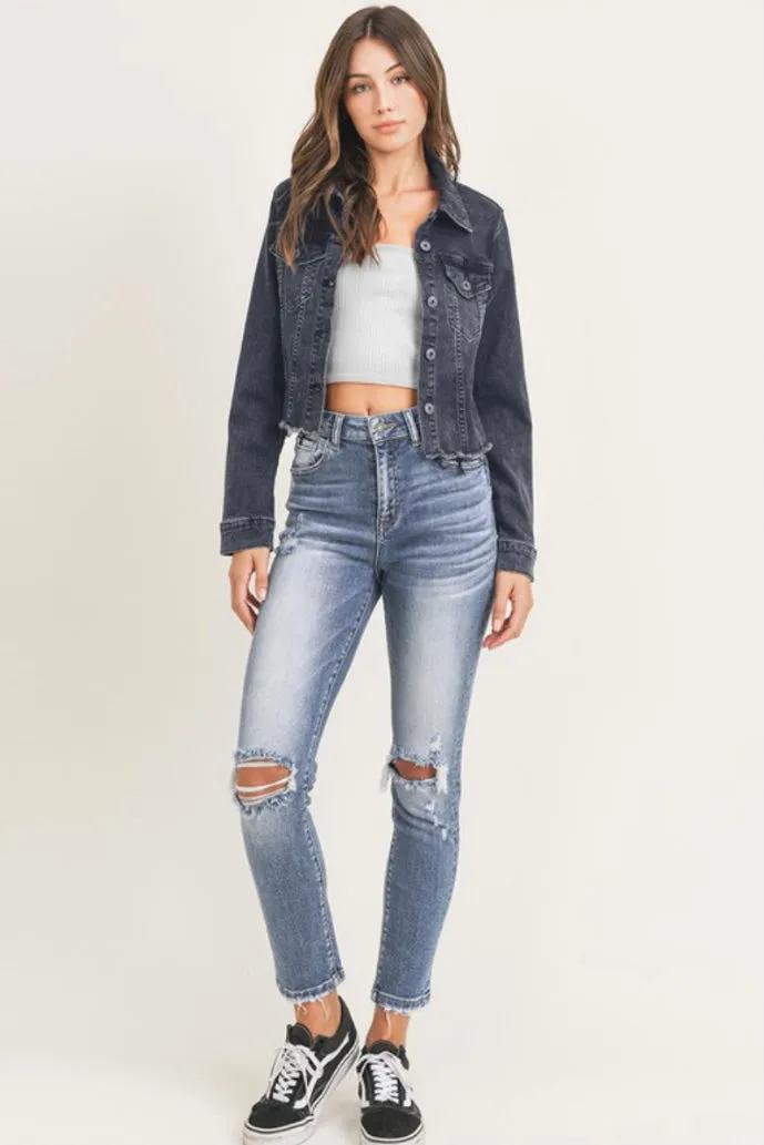High Rise Vintage Washed Skinny Jeans