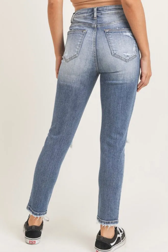 High Rise Vintage Washed Skinny Jeans