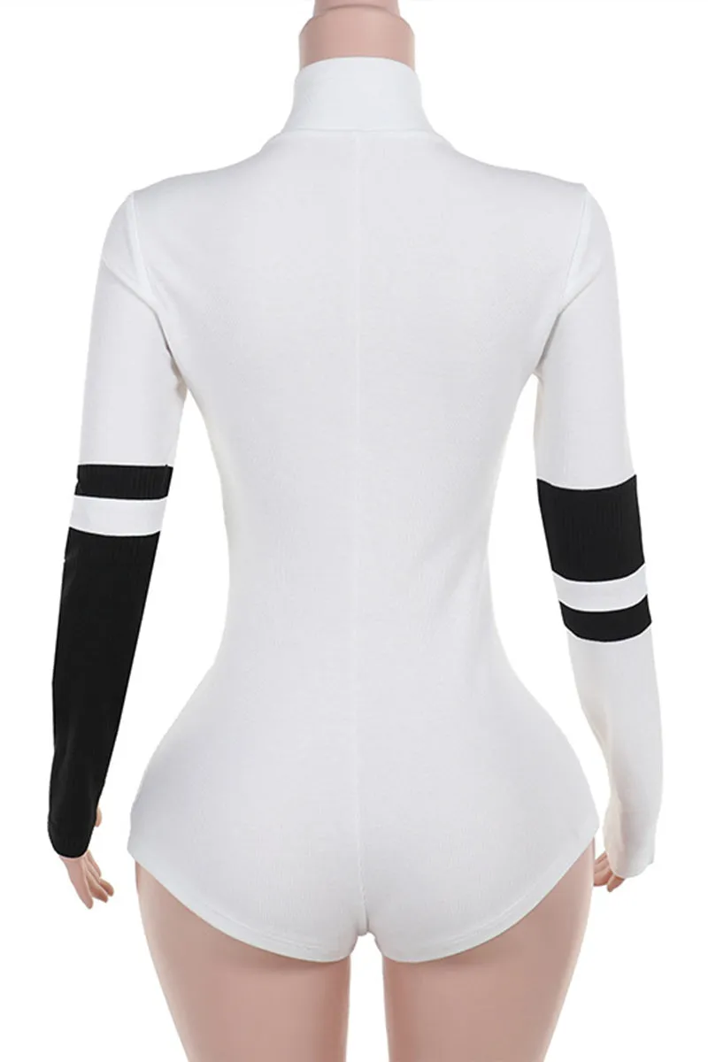 HTS1368 Sporty Zip-Up Romper Top