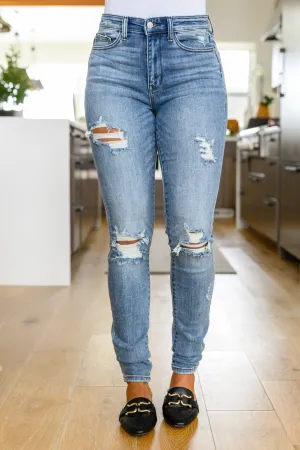Judy Blue Bring It Up Tall Destroyed Skinny Jeans