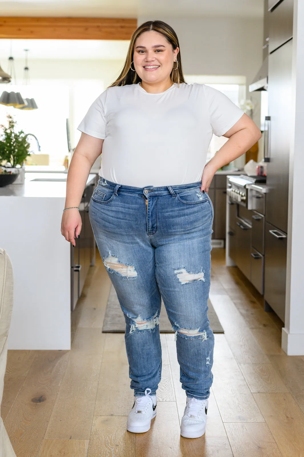 Judy Blue Bring It Up Tall Destroyed Skinny Jeans