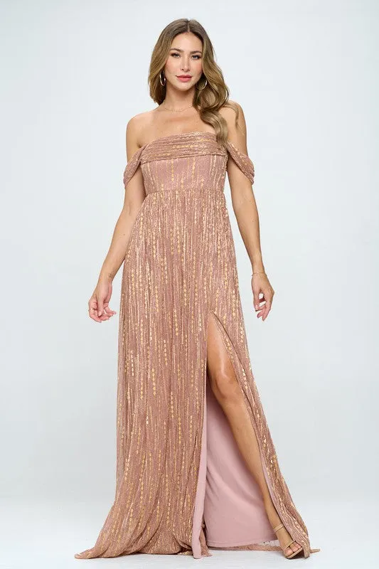 Mauve/Gold Formal Dresses
