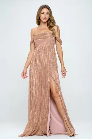 Mauve/Gold Formal Dresses
