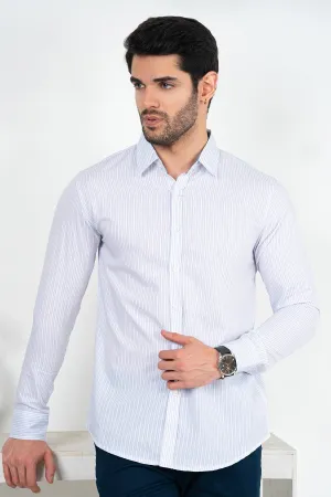 Men's "JAMIR" Cotton Full Sleeves Striped Casual Shirt