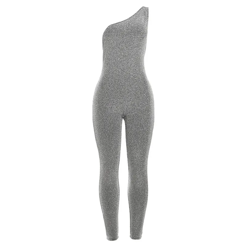 MX2122 off shoulder solid sleeveless jumpsuit skinny sexy package hip one piece romper women clothes