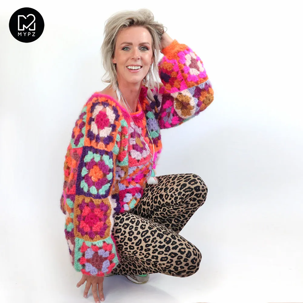 MYPZ Mohair Granny square Pullover Flora