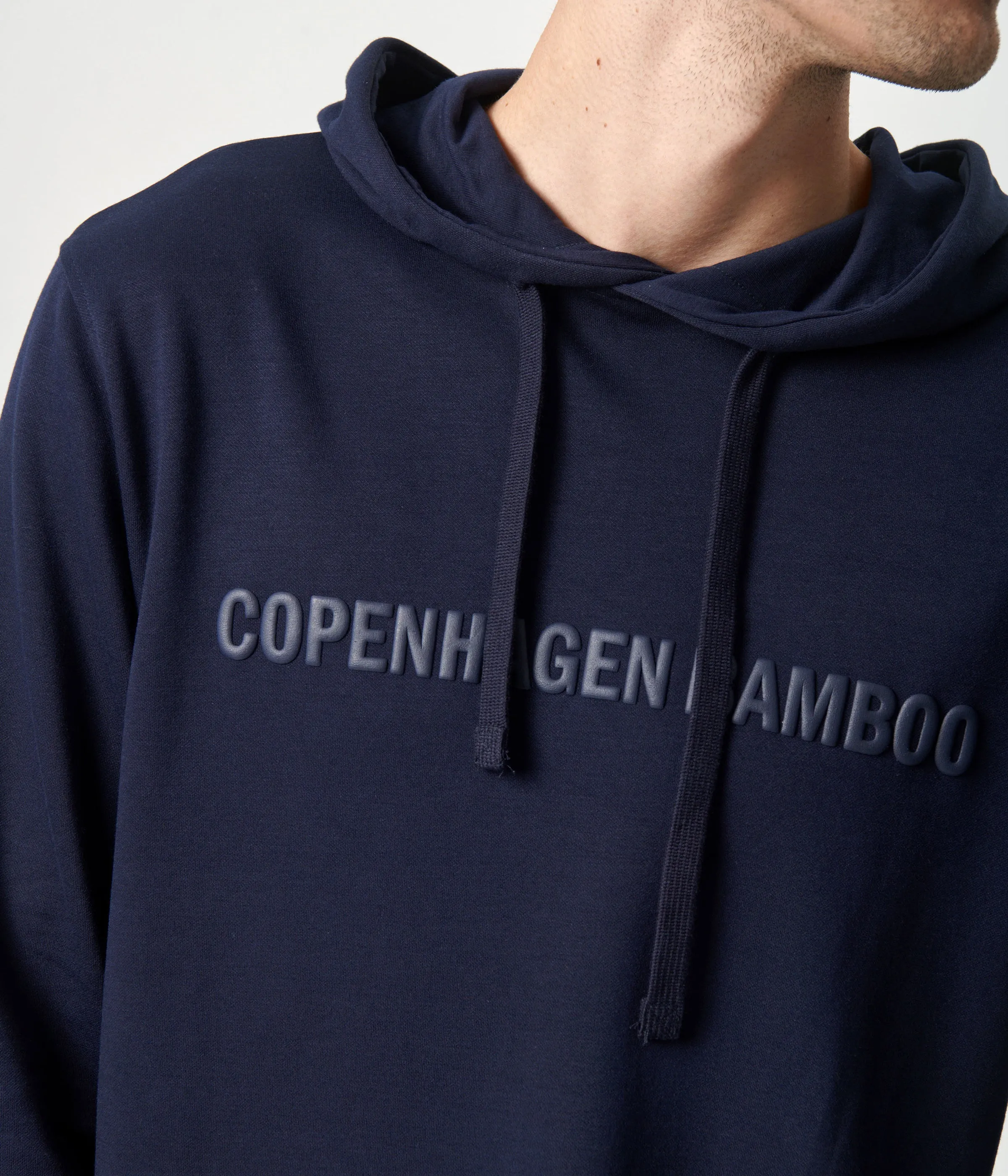 Navy bamboo hoodie track suit with logo