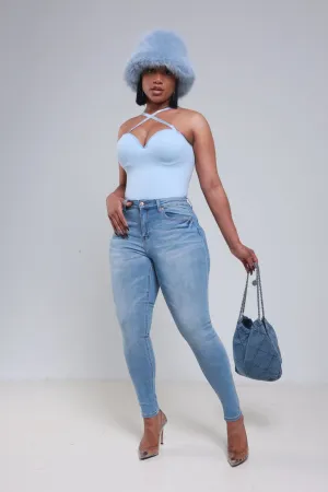 Not Thrilled Mid Rise Skinny Jeans - Light Wash
