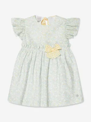 Paz Rodriguez Girls Floral Cotton Dress in Green