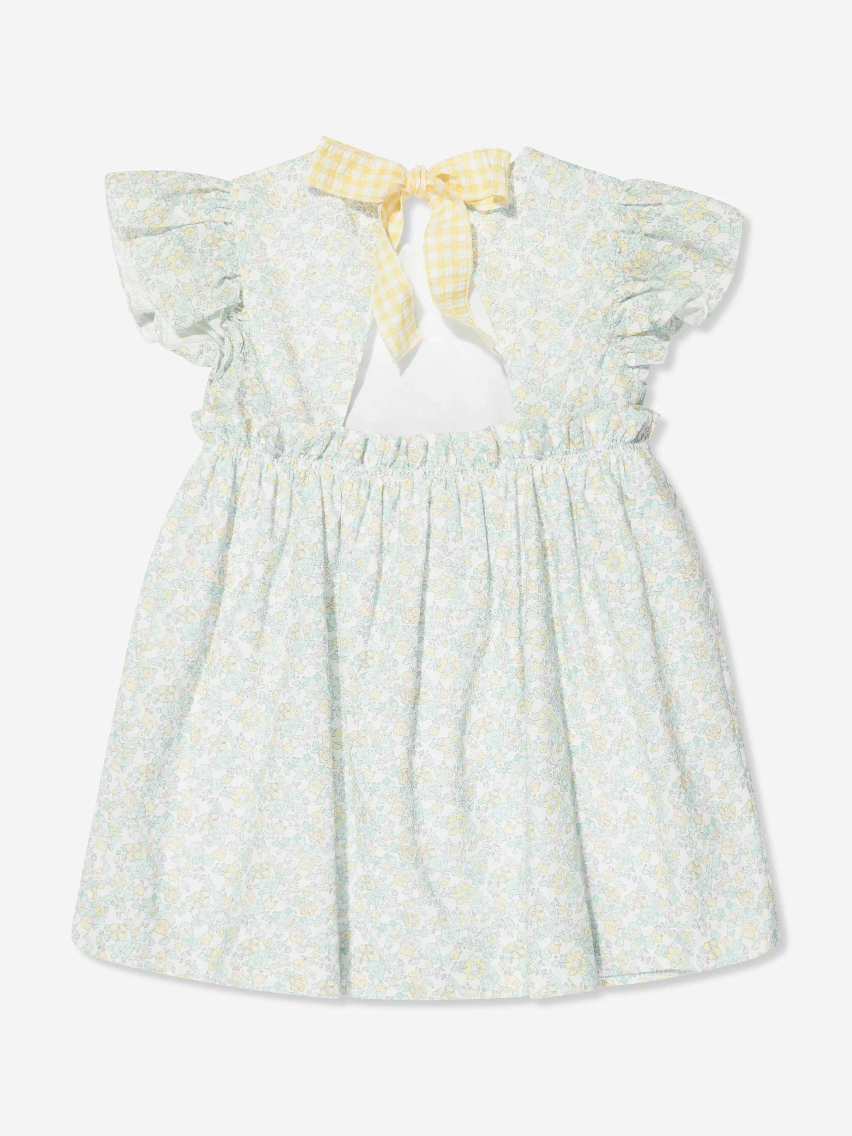 Paz Rodriguez Girls Floral Cotton Dress in Green