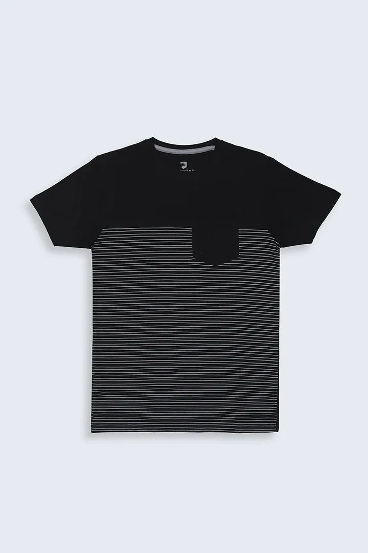 Regular Fit Striped Patch Pocket T-Shirt