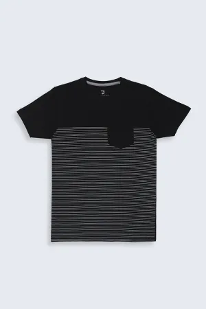 Regular Fit Striped Patch Pocket T-Shirt