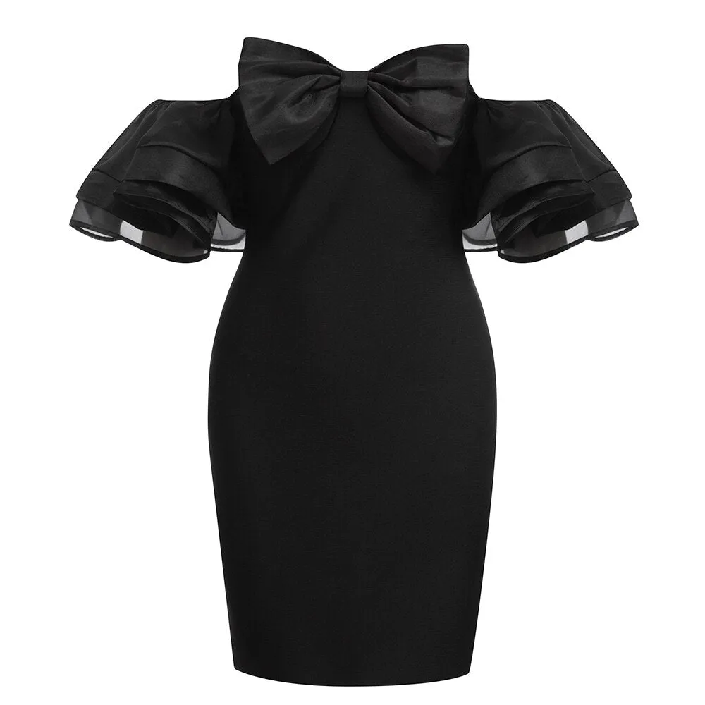 Sexy Bow Off Shoulder Evening Dress