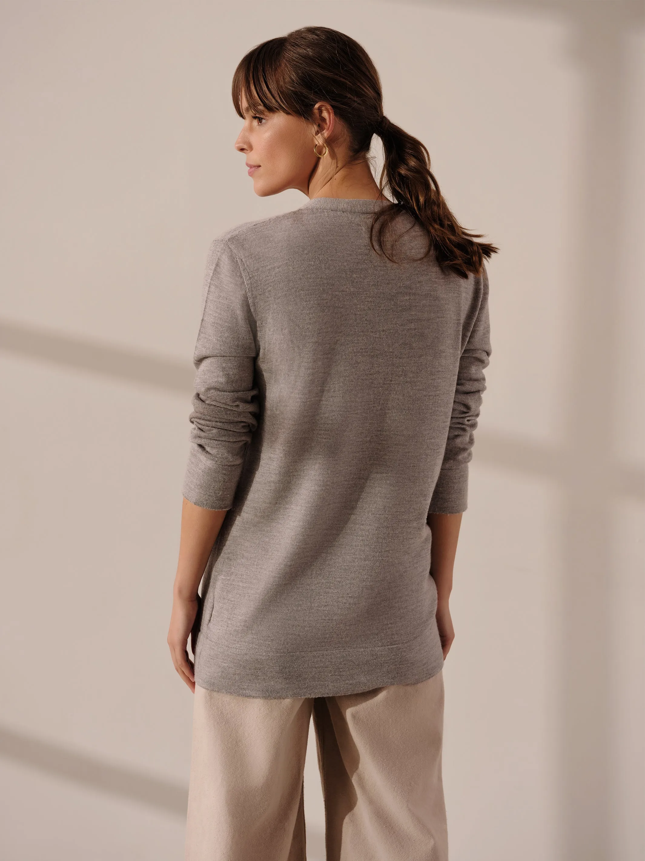 Silk Cashmere Askew Cardigan