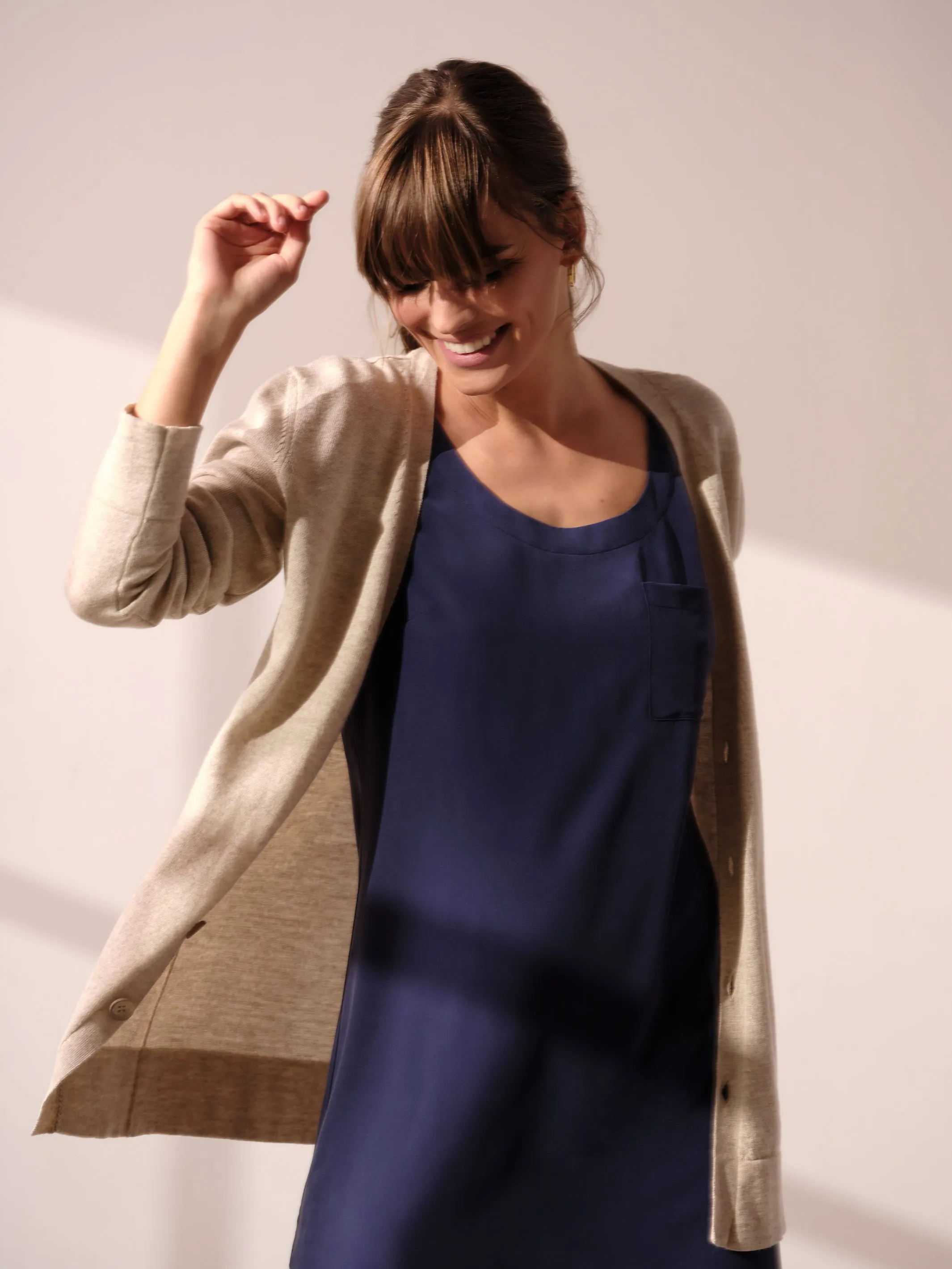 Silk Cashmere Askew Cardigan