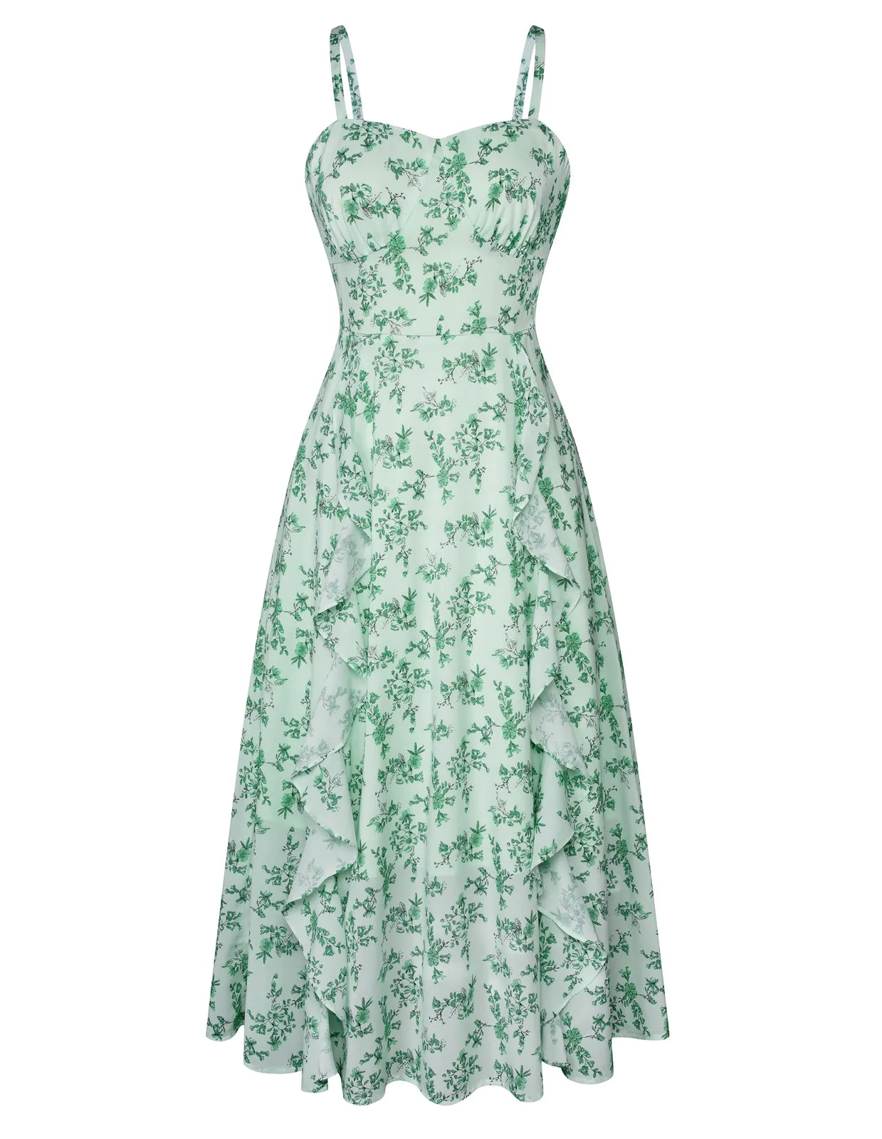 Sun Slip Dresses for Women Boho Maxi Dresses Casual Spaghetti Ruffle Dress