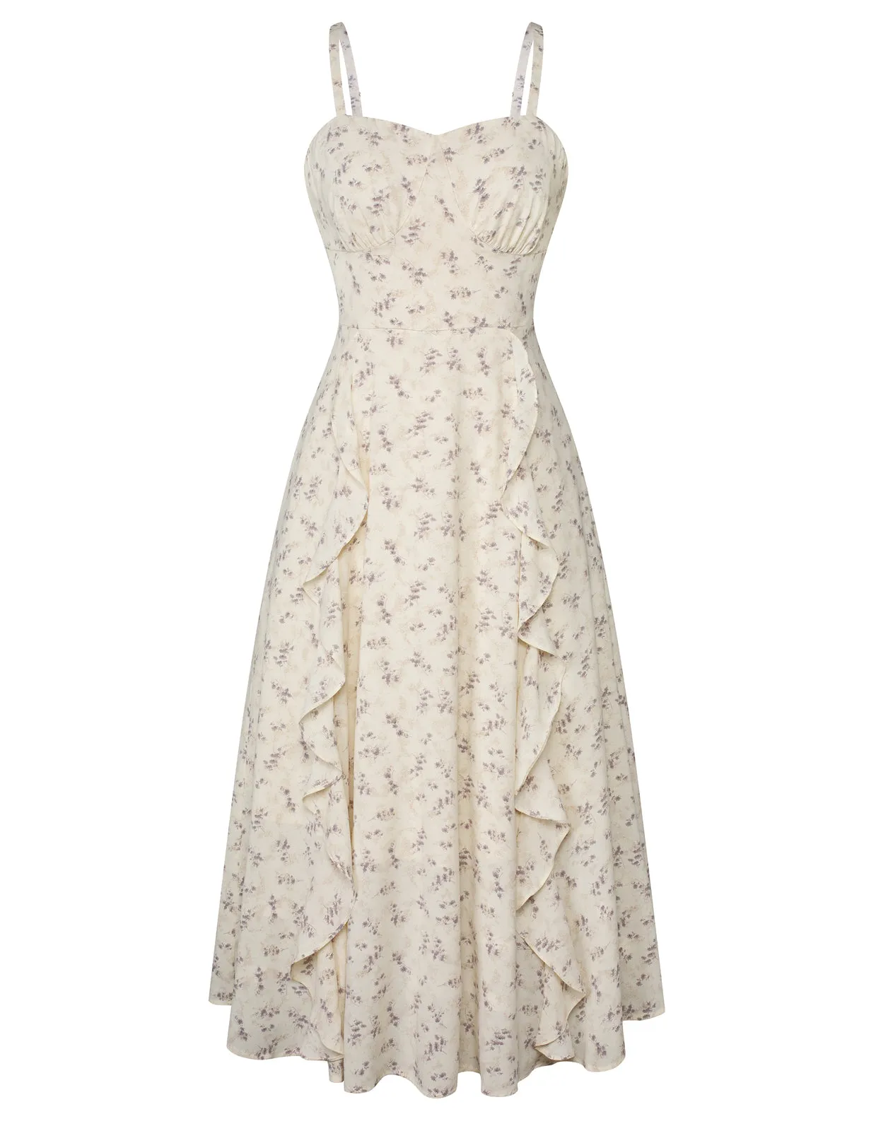 Sun Slip Dresses for Women Boho Maxi Dresses Casual Spaghetti Ruffle Dress