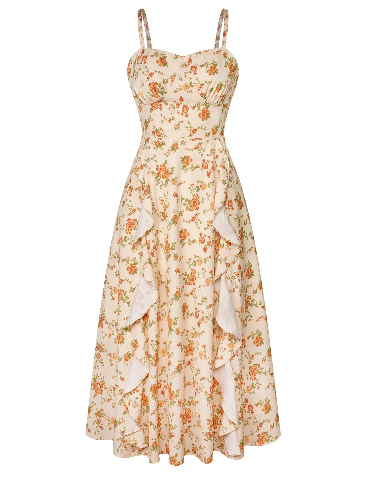 Sun Slip Dresses for Women Boho Maxi Dresses Casual Spaghetti Ruffle Dress
