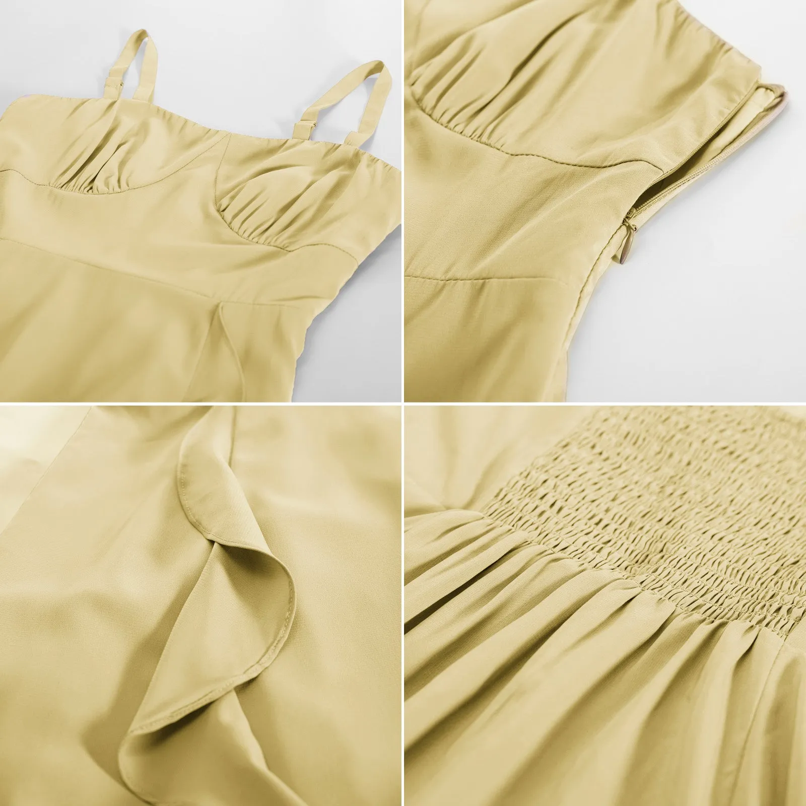 Sun Slip Dresses for Women Boho Maxi Dresses Casual Spaghetti Ruffle Dress