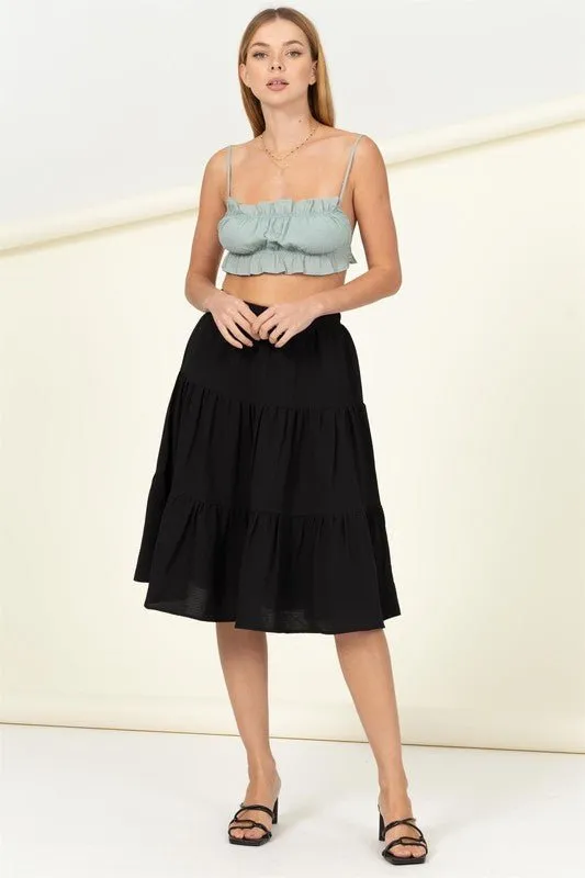 Tiered Midi Skirt